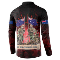 Australia And New Zealand ANZAC Day Button Sweatshirt Soldiers Lest We Forget