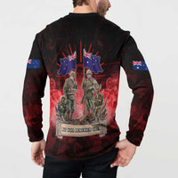 Australia And New Zealand ANZAC Day Button Sweatshirt Soldiers Lest We Forget