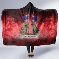 Australia And New Zealand ANZAC Day Hooded Blanket Soldiers Lest We Forget