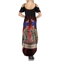 Australia And New Zealand ANZAC Day Summer Maxi Dress Soldiers Lest We Forget