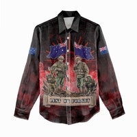 Australia And New Zealand ANZAC Day Women Casual Shirt Soldiers Lest We Forget