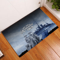 New Zealand ANZAC Day Rubber Doormat HMNZS Achilles We Will Remember Them LT05 Blue - Polynesian Pride