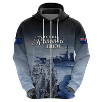 New Zealand ANZAC Day Zip Hoodie HMNZS Achilles We Will Remember Them LT05 - Polynesian Pride