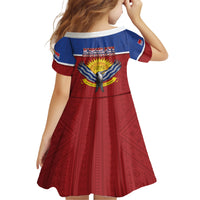 Kiribati 45th Independence Day Family Matching Short Sleeve Bodycon Dress and Hawaiian Shirt Lesser Frigatebird Tribal Pattern LT05 - Polynesian Pride