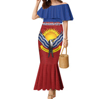 Kiribati 45th Independence Day Mermaid Dress Lesser Frigatebird Tribal Pattern LT05 Women Red - Polynesian Pride