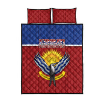 Kiribati 45th Independence Day Quilt Bed Set Lesser Frigatebird Tribal Pattern