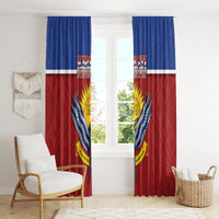Kiribati 45th Independence Day Window Curtain Lesser Frigatebird Tribal Pattern