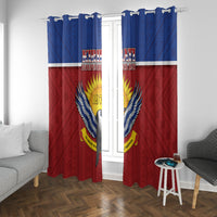 Kiribati 45th Independence Day Window Curtain Lesser Frigatebird Tribal Pattern