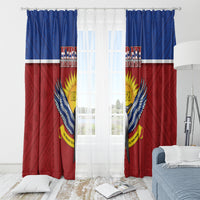 Kiribati 45th Independence Day Window Curtain Lesser Frigatebird Tribal Pattern