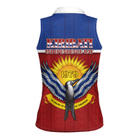 Kiribati 45th Independence Day Women Sleeveless Polo Shirt Lesser Frigatebird Tribal Pattern