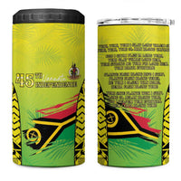 Vanuatu 46th Independence 4 in 1 Can Cooler Tumbler Special Style LT05 One Size: 16 oz Yellow - Polynesian Pride