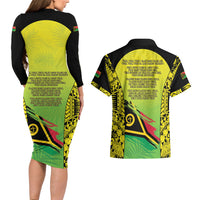 Vanuatu 46th Independence Couples Matching Long Sleeve Bodycon Dress and Hawaiian Shirt Special Style LT05 - Polynesian Pride