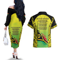 Vanuatu 45th Independence Couples Matching Off The Shoulder Long Sleeve Dress and Hawaiian Shirt Special Style - Polynesian Pride