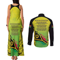 Vanuatu 45th Independence Couples Matching Tank Maxi Dress and Long Sleeve Button Shirt Special Style - Polynesian Pride