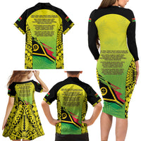Vanuatu 46th Independence Family Matching Long Sleeve Bodycon Dress and Hawaiian Shirt Special Style LT05 - Polynesian Pride