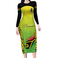 Vanuatu 45th Independence Family Matching Long Sleeve Bodycon Dress and Hawaiian Shirt Special Style - Polynesian Pride