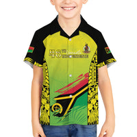 Vanuatu 46th Independence Family Matching Long Sleeve Bodycon Dress and Hawaiian Shirt Special Style LT05 Son's Shirt Yellow - Polynesian Pride
