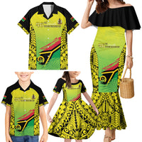 Vanuatu 46th Independence Family Matching Mermaid Dress and Hawaiian Shirt Special Style LT05 - Polynesian Pride