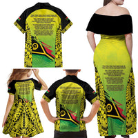 Vanuatu 45th Independence Family Matching Off Shoulder Maxi Dress and Hawaiian Shirt Special Style - Polynesian Pride