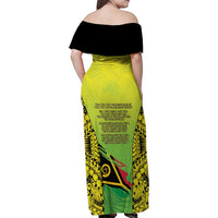 Vanuatu 45th Independence Family Matching Off Shoulder Maxi Dress and Hawaiian Shirt Special Style - Polynesian Pride