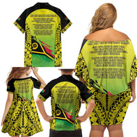 Vanuatu 45th Independence Family Matching Off Shoulder Short Dress and Hawaiian Shirt Special Style - Polynesian Pride
