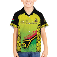 Vanuatu 46th Independence Family Matching Summer Maxi Dress and Hawaiian Shirt Special Style LT05 Son's Shirt Yellow - Polynesian Pride