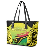 Vanuatu 46th Independence Leather Tote Bag Special Style LT05 - Polynesian Pride
