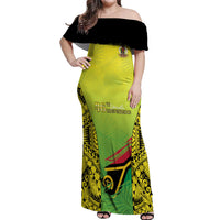 Vanuatu 46th Independence Off Shoulder Maxi Dress Special Style LT05 Women Yellow - Polynesian Pride
