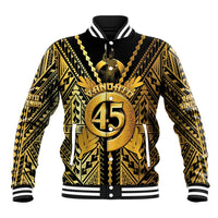 Vanuatu 45th Anniversary Of Independence Baseball Jacket Gold Style - Polynesian Pride