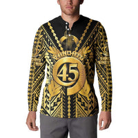Vanuatu 46th Anniversary Of Independence Button Sweatshirt Gold Style LT05 - Polynesian Pride
