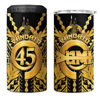 Vanuatu 46th Anniversary Of Independence 4 in 1 Can Cooler Tumbler Gold Style LT05 One Size: 16 oz Gold - Polynesian Pride