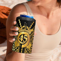 Vanuatu 46th Anniversary Of Independence 4 in 1 Can Cooler Tumbler Gold Style LT05 - Polynesian Pride