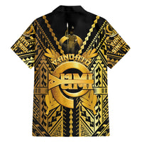 Vanuatu 46th Anniversary Of Independence Family Matching Long Sleeve Bodycon Dress and Hawaiian Shirt Gold Style LT05 - Polynesian Pride