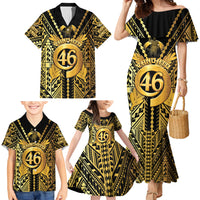 Vanuatu 46th Anniversary Of Independence Family Matching Mermaid Dress and Hawaiian Shirt Gold Style LT05 - Polynesian Pride