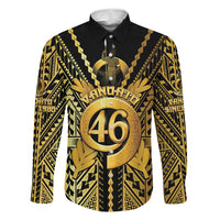Vanuatu 46th Anniversary Of Independence Family Matching Mermaid Dress and Hawaiian Shirt Gold Style LT05 Dad's Shirt - Long Sleeve Gold - Polynesian Pride