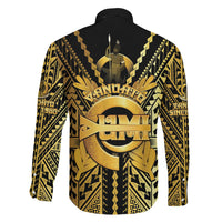 Vanuatu 46th Anniversary Of Independence Family Matching Off Shoulder Maxi Dress and Hawaiian Shirt Gold Style LT05 - Polynesian Pride