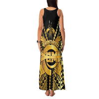 Vanuatu 45th Anniversary Of Independence Family Matching Tank Maxi Dress and Hawaiian Shirt Gold Style - Polynesian Pride