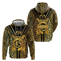 Vanuatu 46th Anniversary Of Independence Hoodie Gold Style LT05 Zip Hoodie Gold - Polynesian Pride
