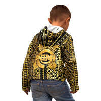 Vanuatu 45th Anniversary Of Independence Kid Hoodie Gold Style - Polynesian Pride