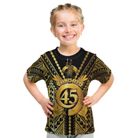 Vanuatu 46th Anniversary Of Independence Kid T Shirt Gold Style LT05 Gold - Polynesian Pride