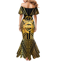 Vanuatu 45th Anniversary Of Independence Mermaid Dress Gold Style - Polynesian Pride