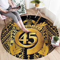 Vanuatu 45th Anniversary Of Independence Round Carpet Gold Style - Polynesian Pride