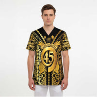 Vanuatu 45th Anniversary Of Independence Scrub Top Gold Style - Polynesian Pride