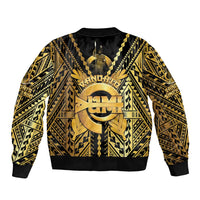 Vanuatu 45th Anniversary Of Independence Sleeve Zip Bomber Jacket Gold Style - Polynesian Pride