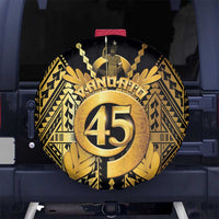 Vanuatu 46th Anniversary Of Independence Spare Tire Cover Gold Style LT05 Gold - Polynesian Pride