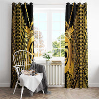 Vanuatu 45th Anniversary Of Independence Window Curtain Gold Style - Polynesian Pride
