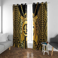 Vanuatu 46th Anniversary Of Independence Window Curtain Gold Style LT05 - Polynesian Pride