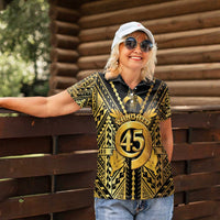 Vanuatu 45th Anniversary Of Independence Women Polo Shirt Gold Style - Polynesian Pride