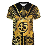 Vanuatu 46th Anniversary Of Independence Women V-Neck T-Shirt Gold Style LT05 Female Gold - Polynesian Pride