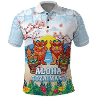 Hawaii And Japan Okinawa Polo Shirt Aloha Gozaimasu Tiki With Shisa